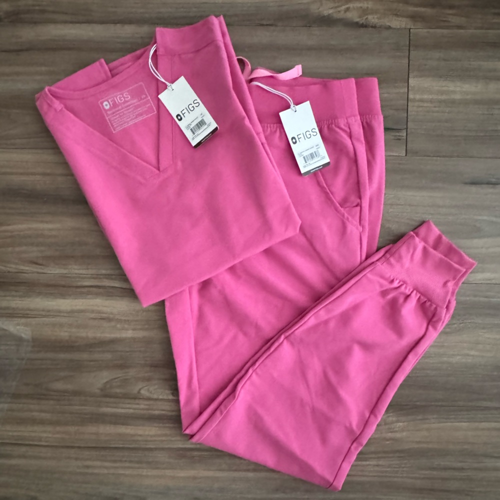Figs Pink Women's Pants & Jumpsuit Set